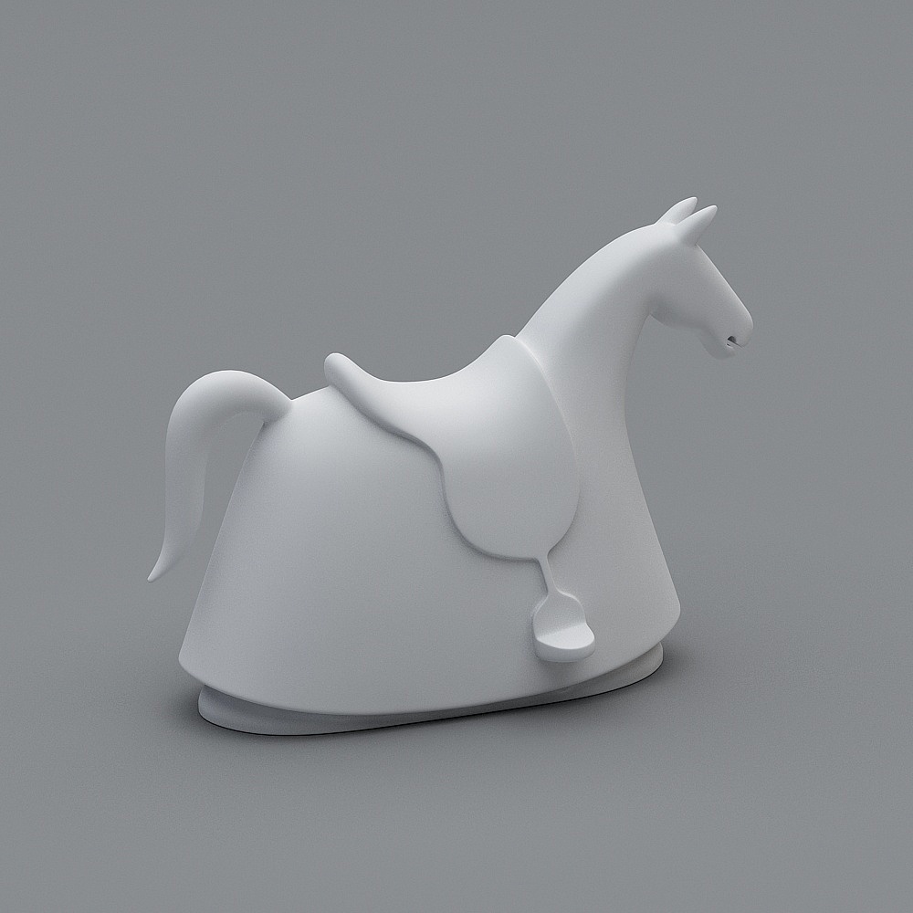 Ghế cưỡi bằng sợi thủy tinh trắng