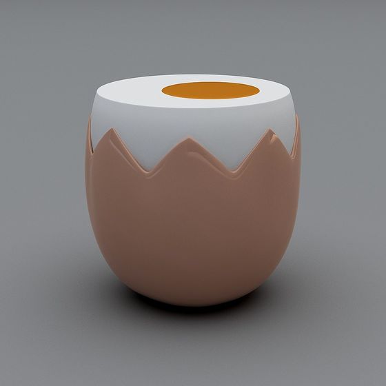 Unique Low-Polygon Egg Shell 3D Model Design