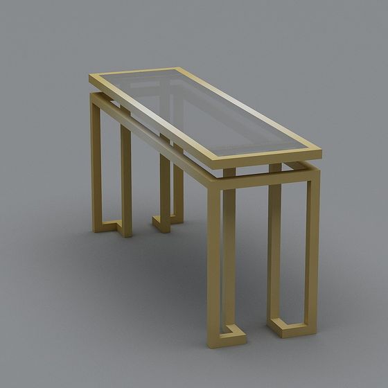 Glass Metal Side Table 3D model for Modern Aesthetics