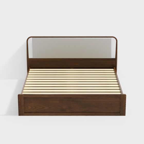 Stylish Low-Polygon Bed Frame 3D model