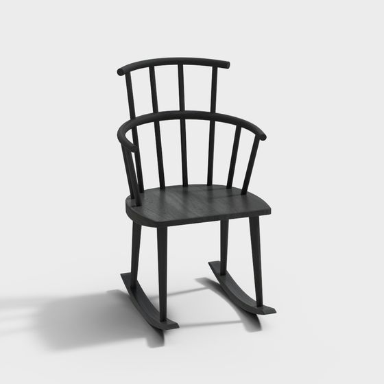 Elegant Low-Poly Rocking Chair 3D model