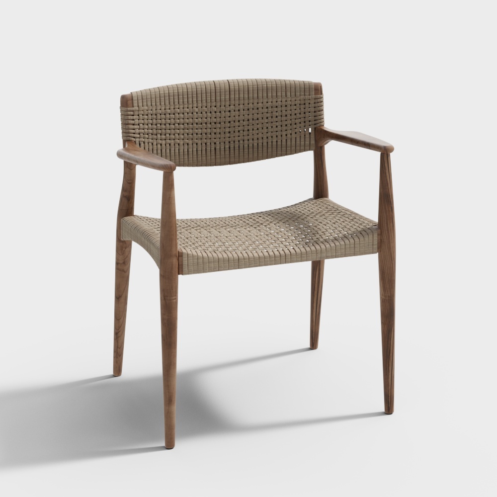 Chaise d'appoint tissée de style Wabi-sabi