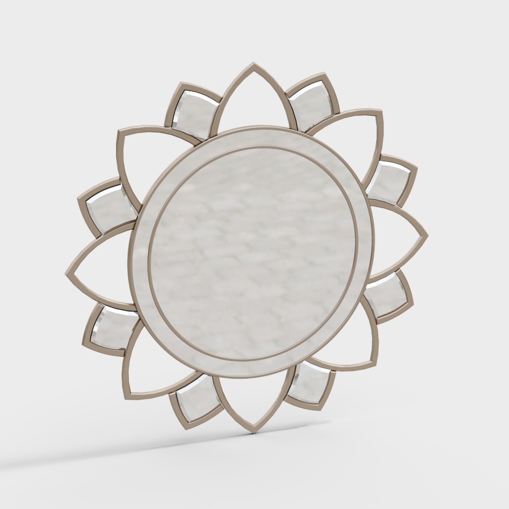 モダン 花びら 装飾 ミラー