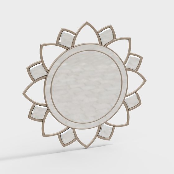 モダン 花びら 装飾 ミラー