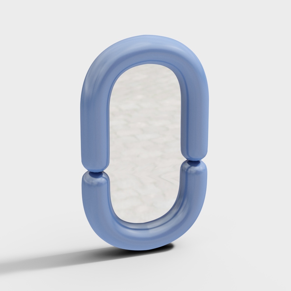 U-Shaped Hook 3D Model – Low-Poly Blue Design
