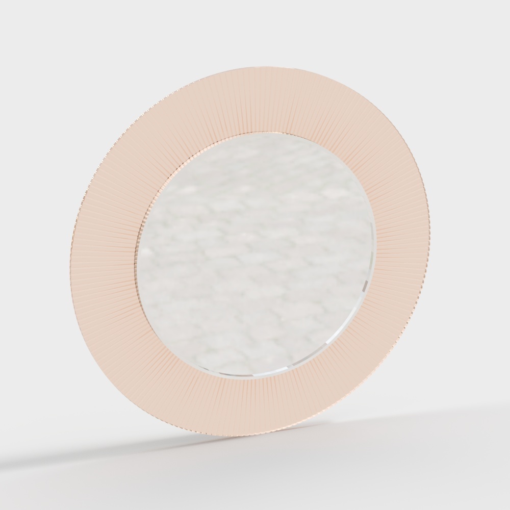 Rose Gold Edged Marble Mirror 3D Model – Low-Poly Luxury