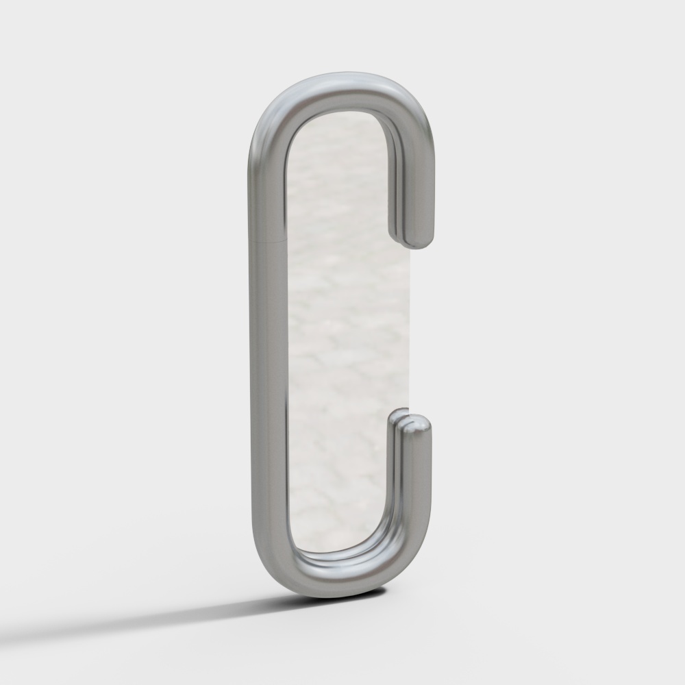 Sleek Metal Hook 3D Model – Silver & Marble Finish