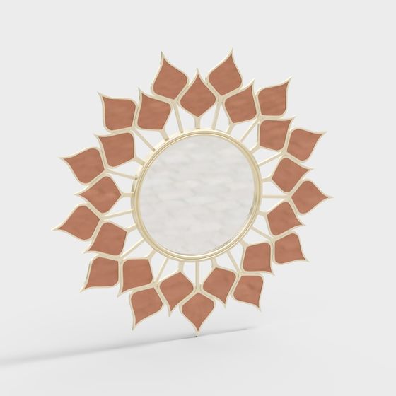 Sunburst Mirror Low-Poly 3D Model