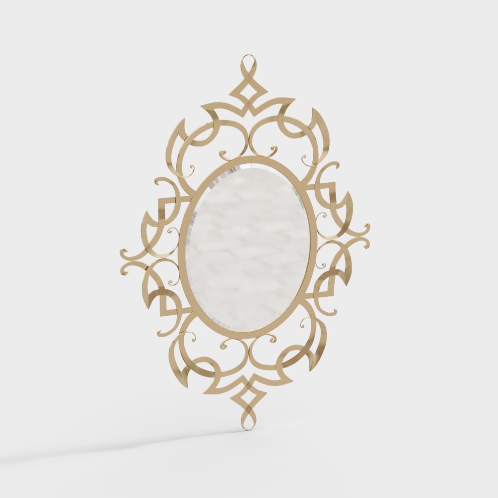 ヨーロッパスタイルの金色装飾ミラー