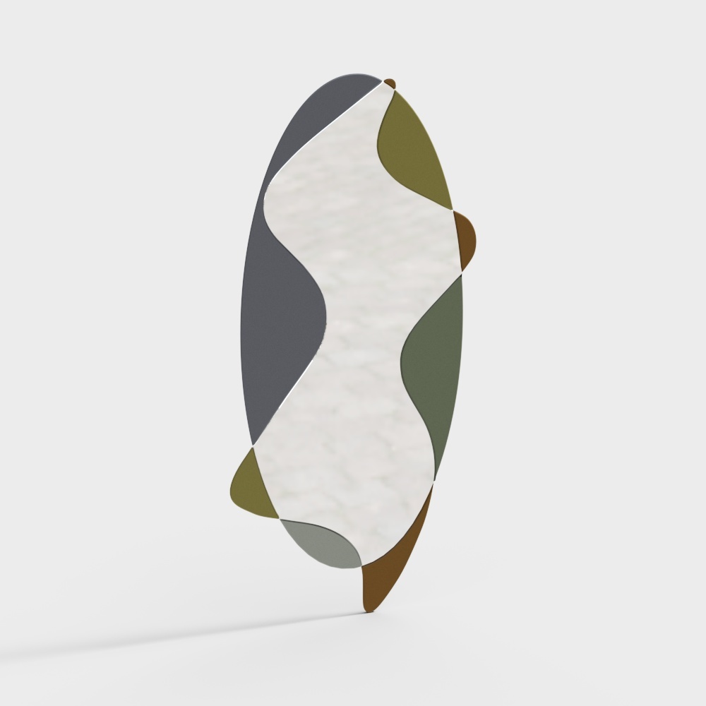 Abstract Geometric Panel 3D Model – Low-Poly Wall Art