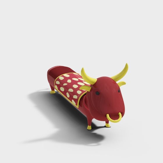 Happy Bull Low-Poly 3D Model