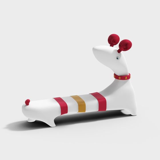 Playful Low-Poly Dog 3D Model - Spotted
