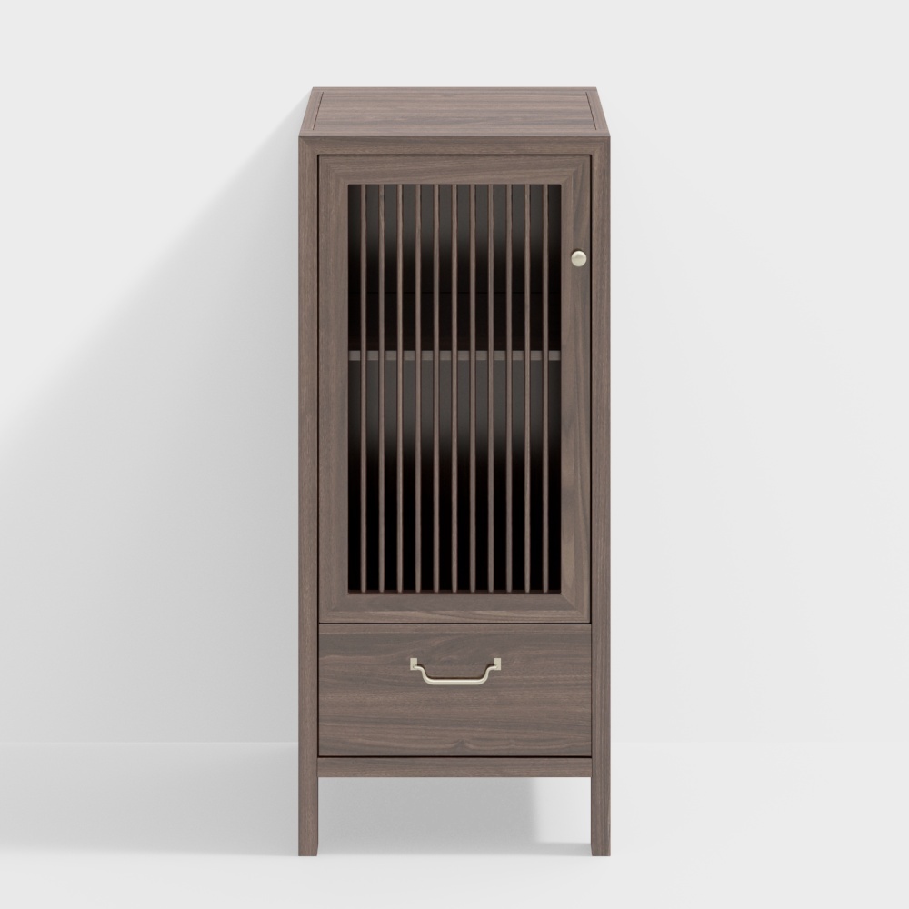 Urban Mini Bar 3D Model – Low-Poly Wood Design