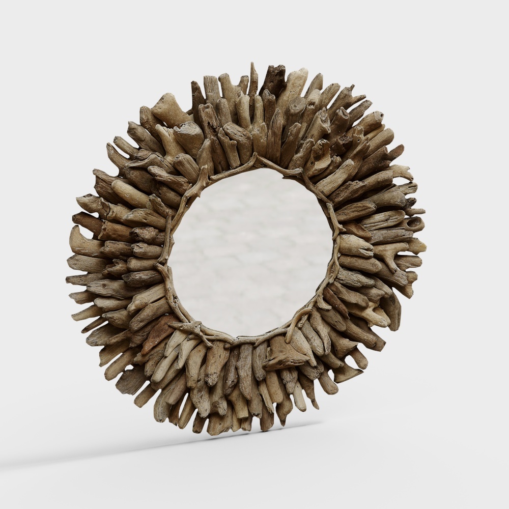 Driftwood Wreath 3D Model – Rustic Natural Decor