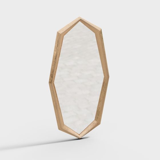 Unique Hexagonal Mirror 3D model for Modern Interiors