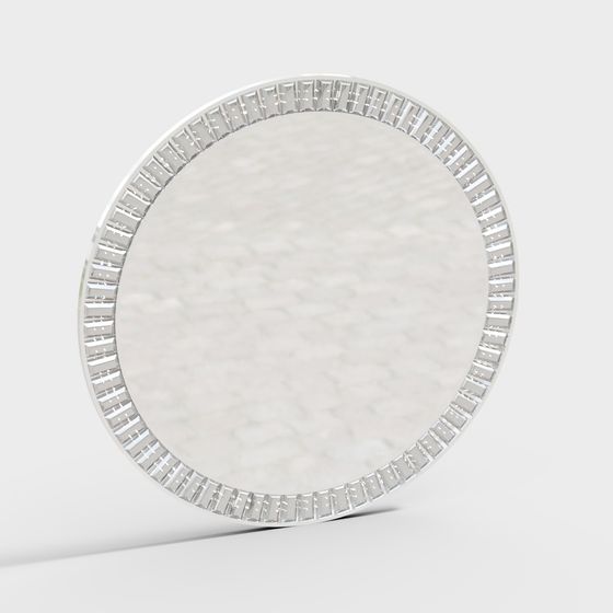 Chic Round Mirror 3D model for Modern Interiors