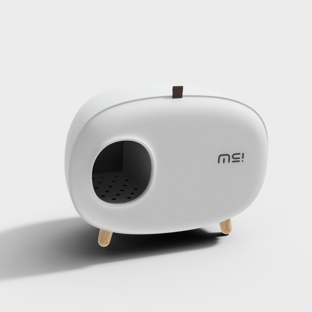 Modern white litter box