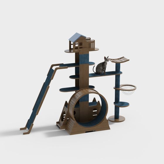 Stylish Cat Climbing Frame 3D model for Modern Homes