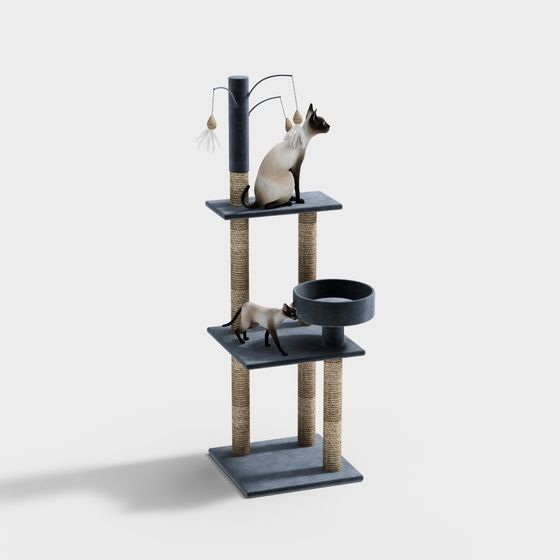 Cat Climbing Frame 3D model for Pet Lovers