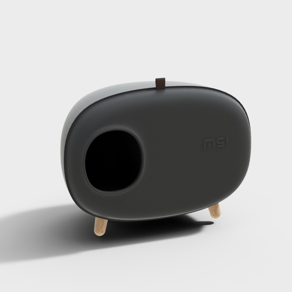 Bac à litière moderne noir