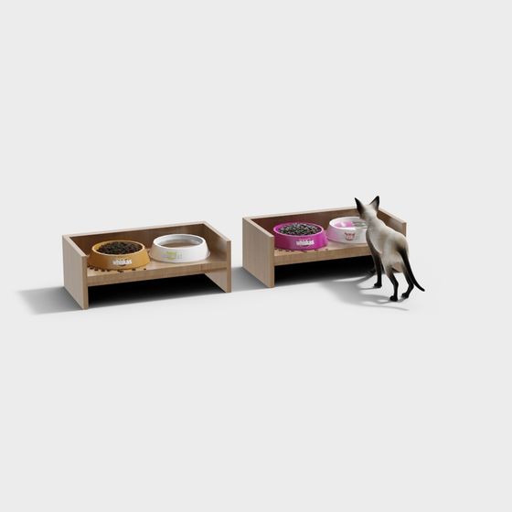 Modern Cat Feeding Station 3D Model for Pet Lovers