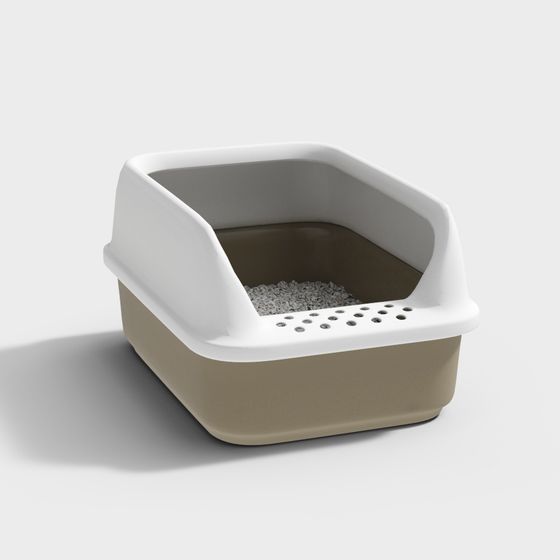 Minimalist Cat Litter Box 3D model for Modern Homes