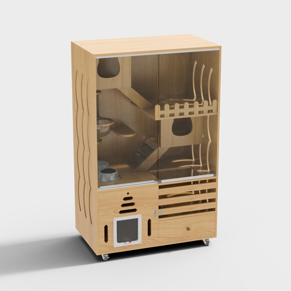 Modern gray cat climbing frame