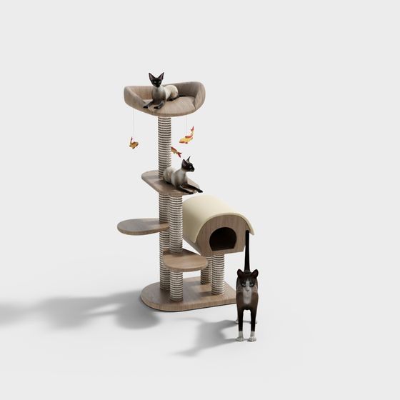 Stylish Cat Tree 3D model for Modern Interiors