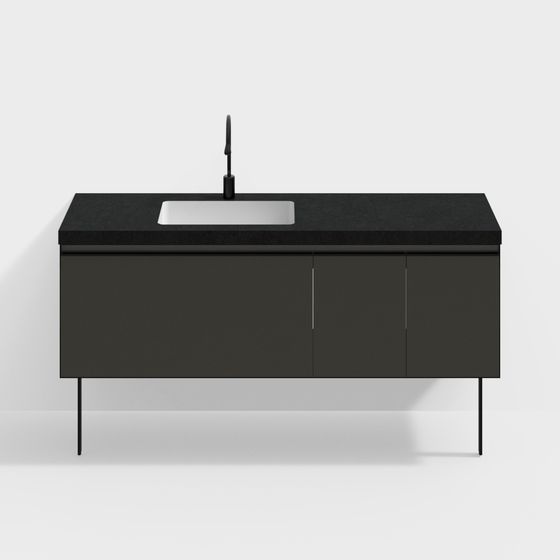 Modern Minimalist Bathroom Cabinet 3D model