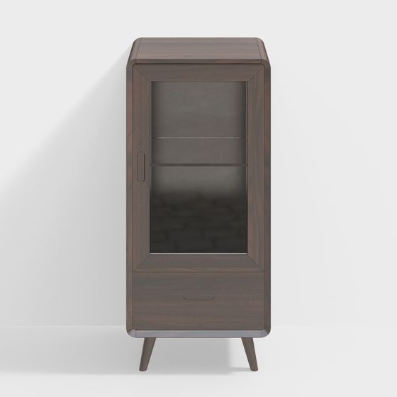 Mid-Century Display Cabinet 3D model