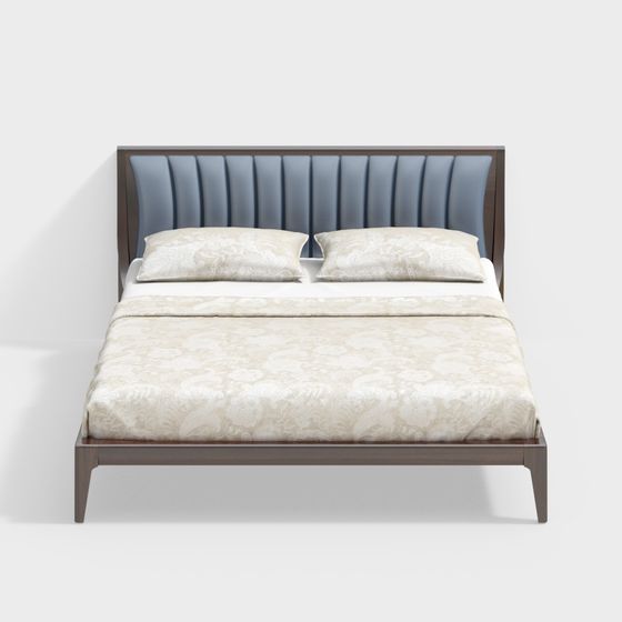 Chic Modern Bed 3D model