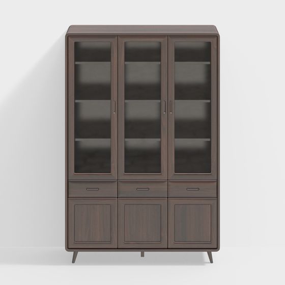 Mid-Century Display Cabinet 3D model