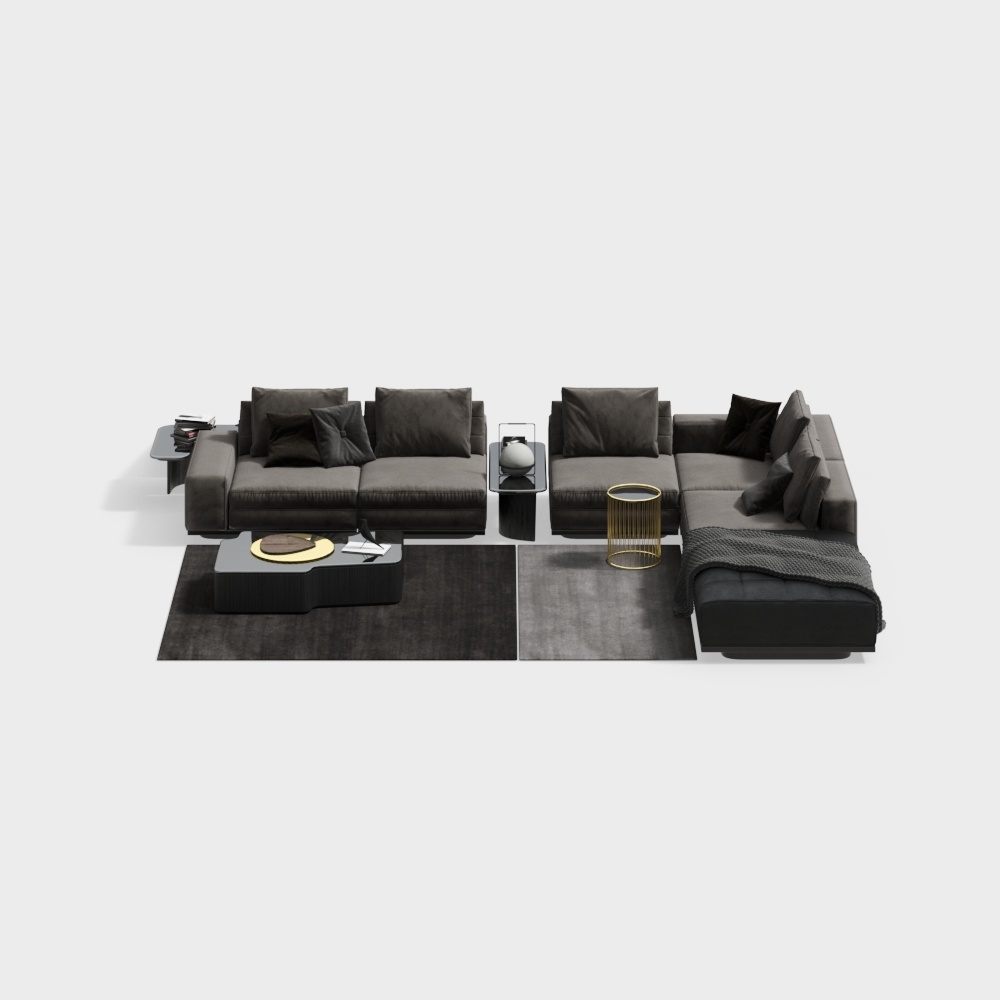 Modern modular sofa 3D model ID_193090009