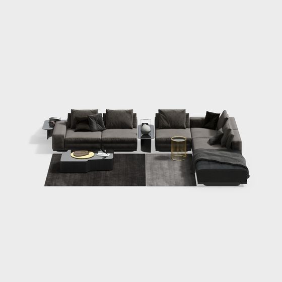 Urban Comfort Sofa Set 3D model