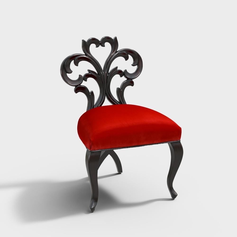 Elegant Red Chair 3D model Design