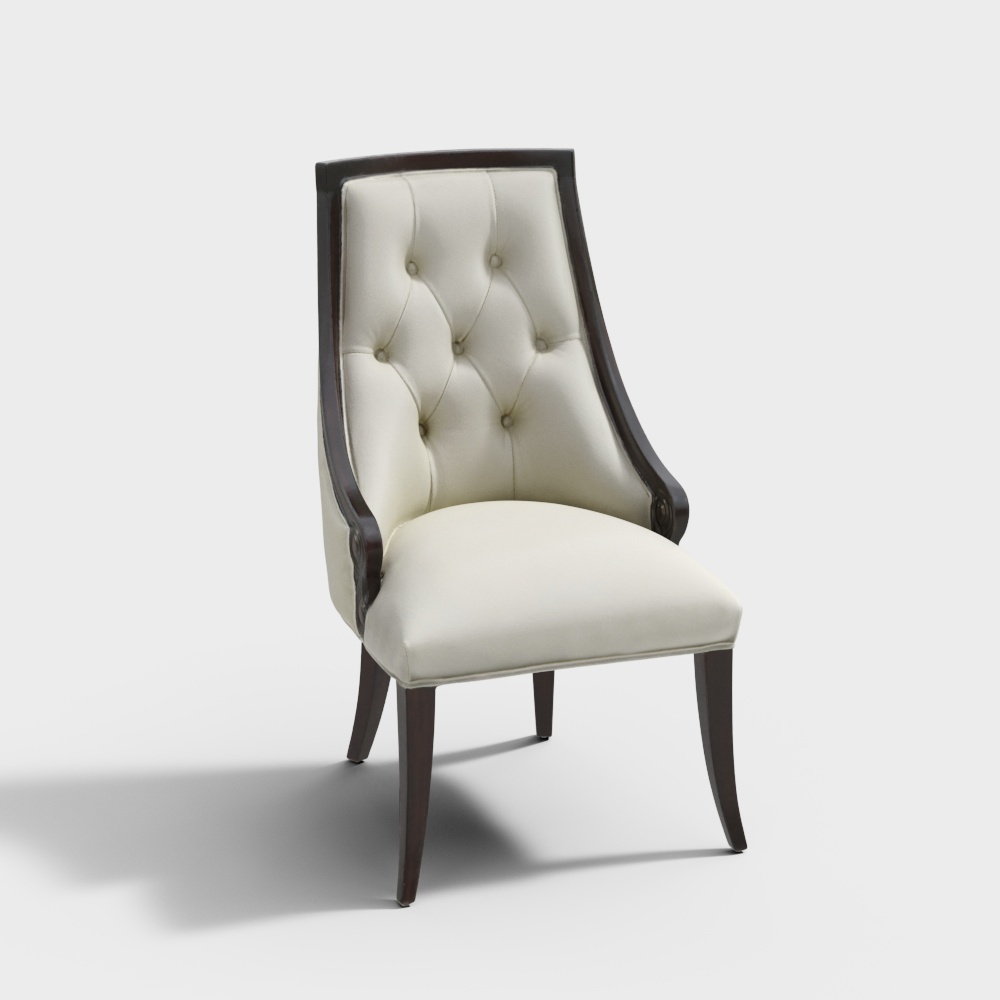 Elegant Tufted Chair 3D model