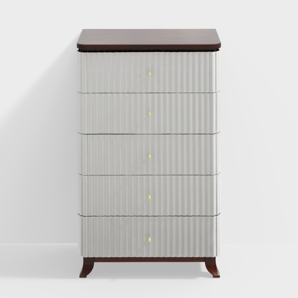 Vintage Striped Storage Cabinet 3D model