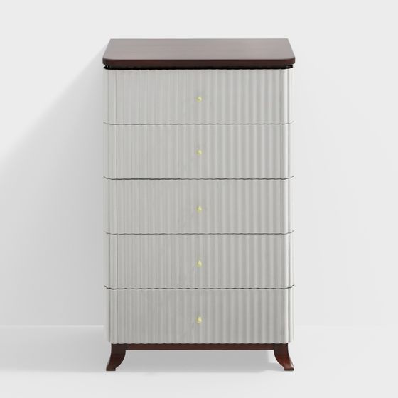 Vintage Striped Storage Cabinet 3D model