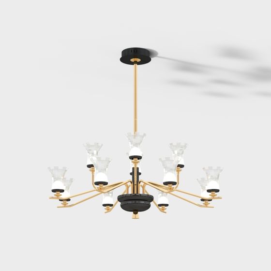 Art Deco Chandelier 3D model
