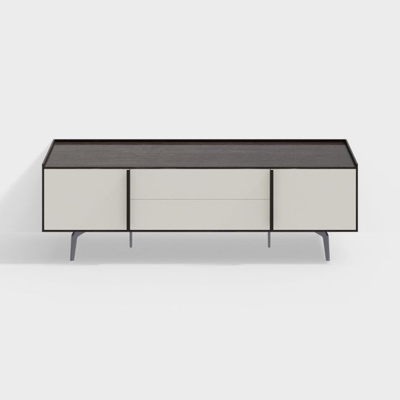Chic Low-Poly TV Cabinet 3D model for Contemporary Interiors