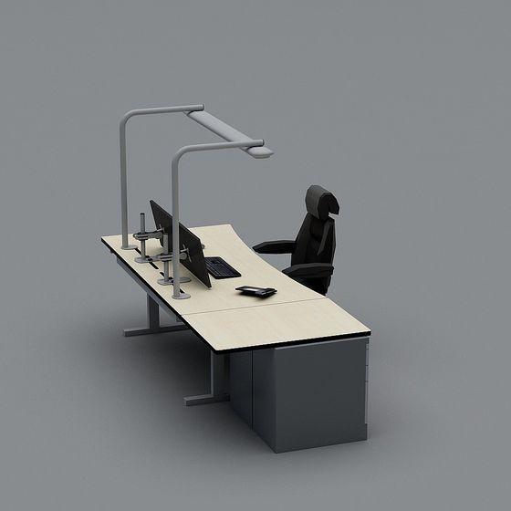Stylish Low-Poly Office Desk 3D Model