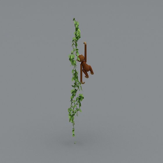 Charming Hanging Monkey 3D model for Creative Projects