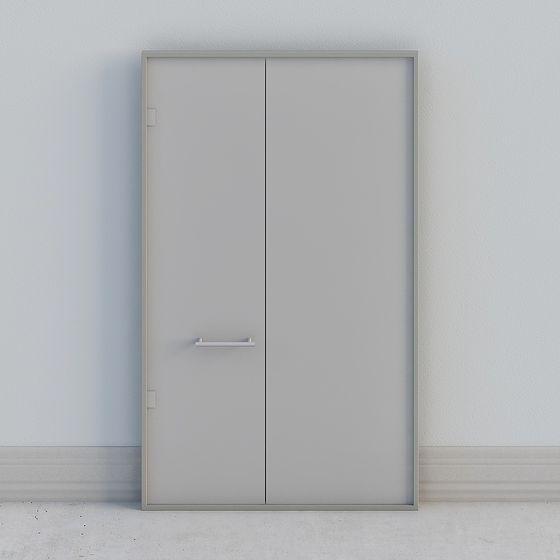 Industrial Style Double-Door Wardrobe 3D model