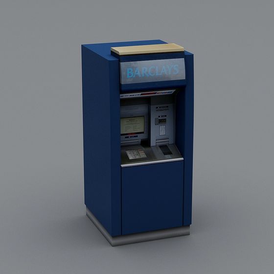 Barclays ATM 3D Model for Modern Financial Use