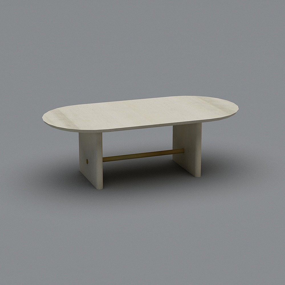 Elegant Oval Coffee Table 3D model