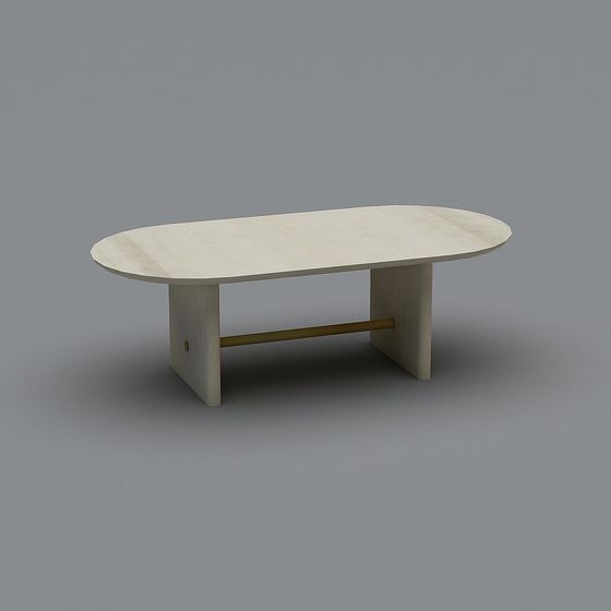 Elegant Oval Coffee Table 3D model