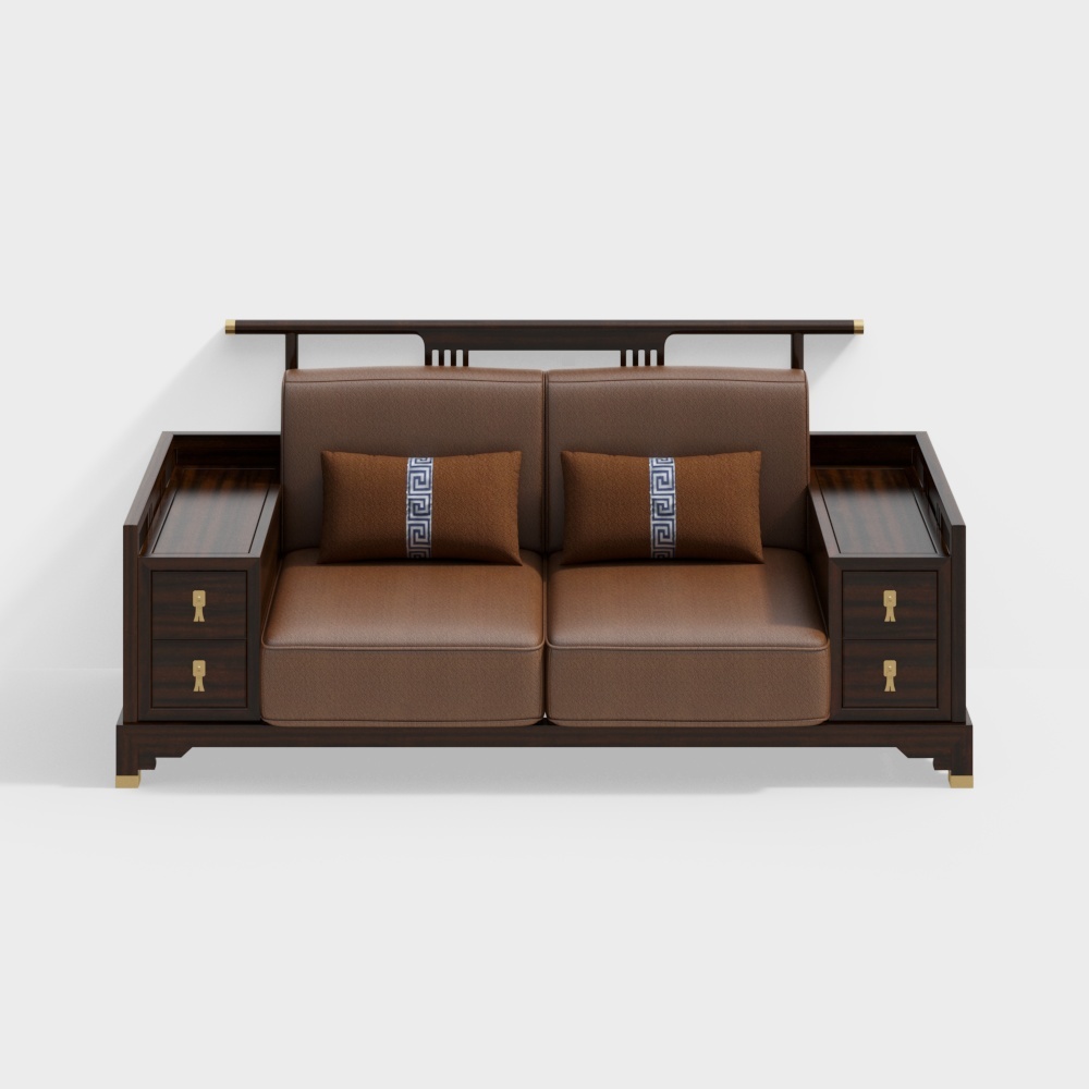 YoujiaMiao trang bị ghế sofa 2 chỗ gỗ ujin kiểu Trung Quốc mới 147888632