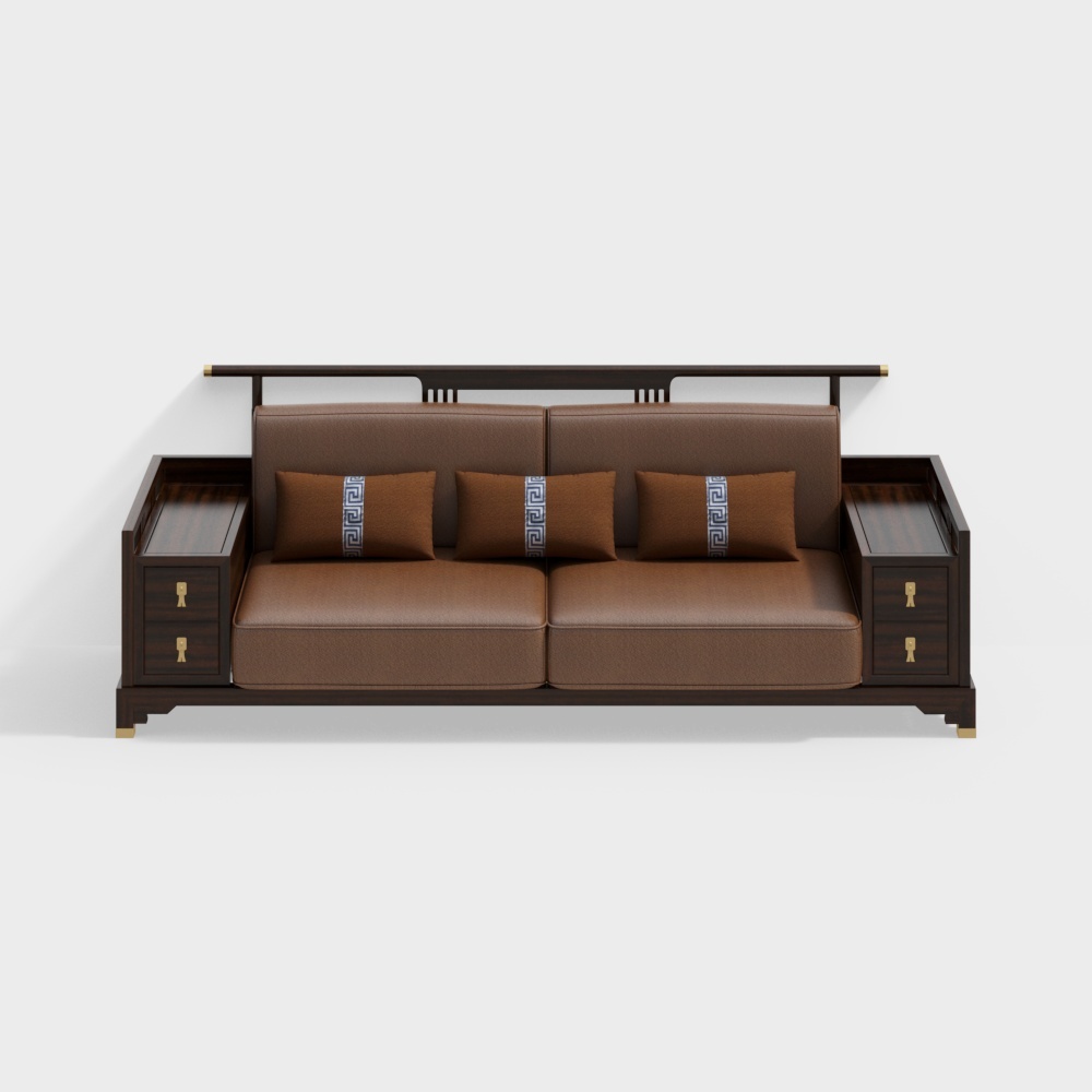 YoujiaMiao is equipped with a new Chinese-style ujin wood three-seater sofa 147888112