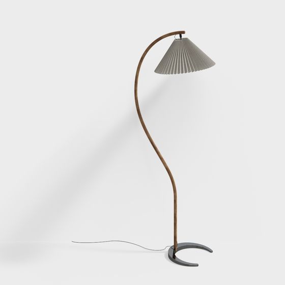 Elegant Low-Polygon Floor Lamp 3D model
