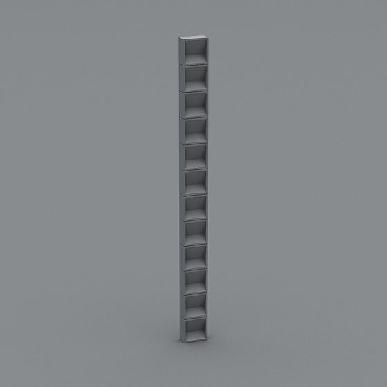 Minimalist Low-Poly Bookshelf 3D model